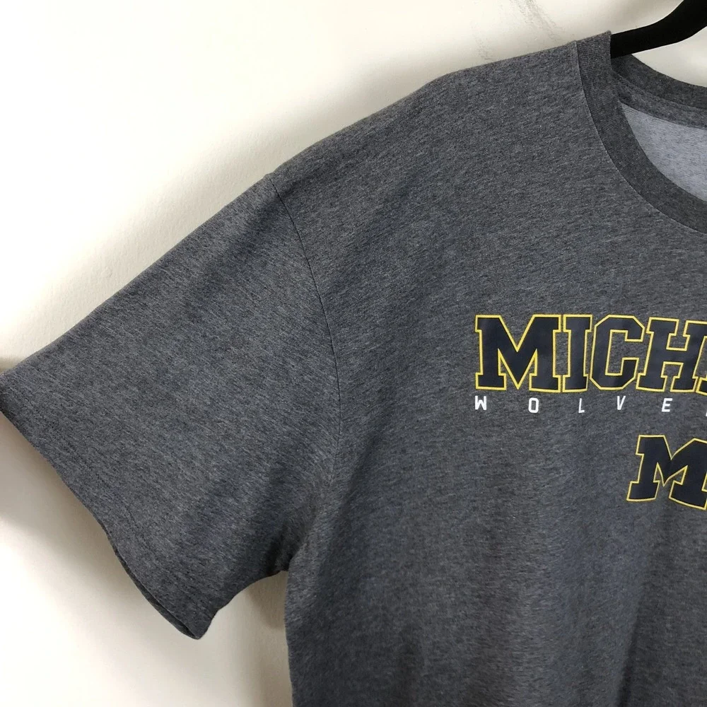 Michigan Wolverines Jordan Dri-Fit T-Shirt NCAA Basketball Men's Sz L Gray
